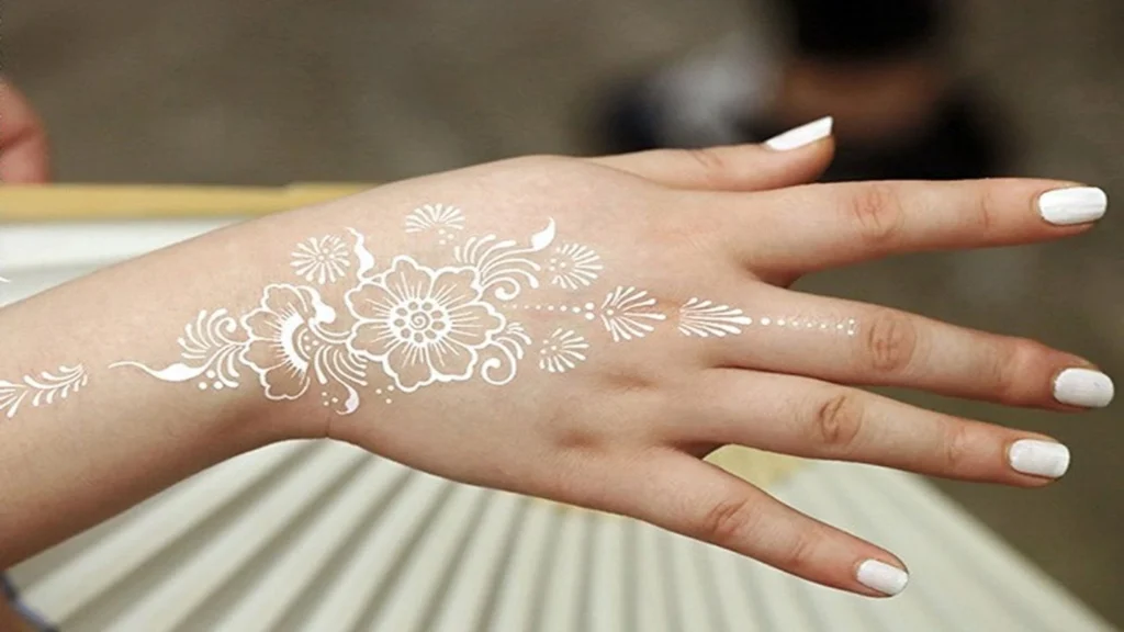 Minimalist and Modern White Henna Designs