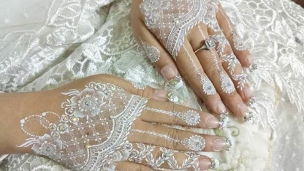 Floral white henna designs