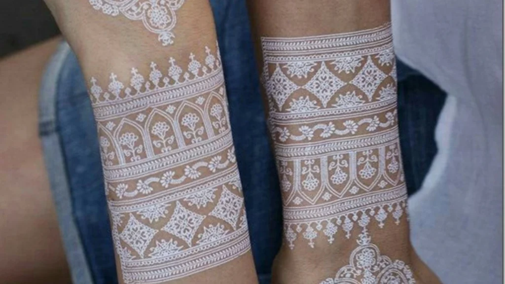 Geometric White Henna designs