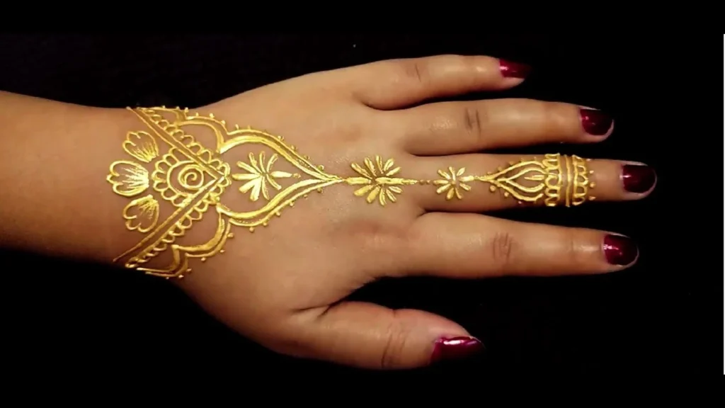 Floral Gold Henna Designs