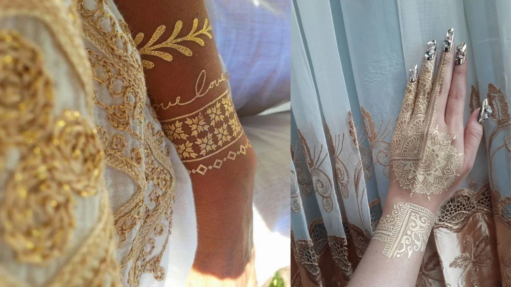 Personalized Couple Name Gold Henna