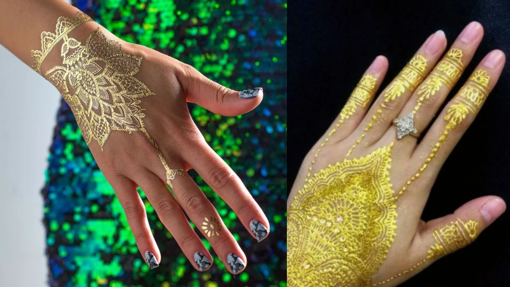 Gold Henna Geometric Design