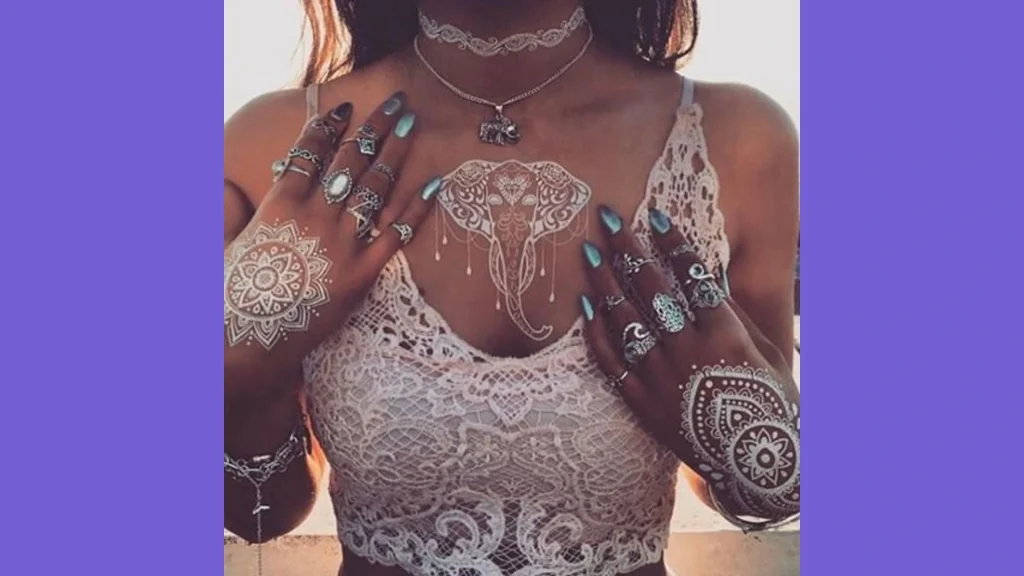 Mandala white Henna designs